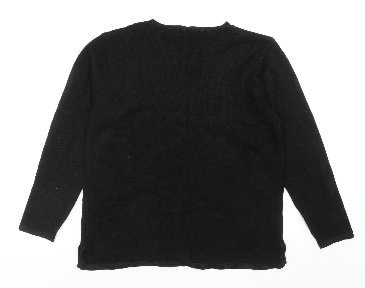 Nutshell Womens Black Round Neck Acrylic Pullover Jumper Size L
