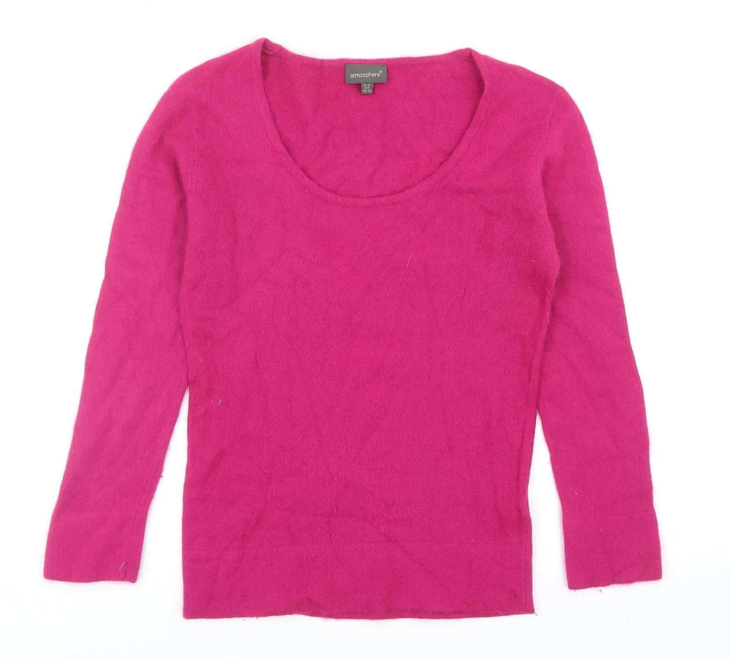 Atmosphere Womens Pink Scoop Neck Angora Pullover Jumper Size 10
