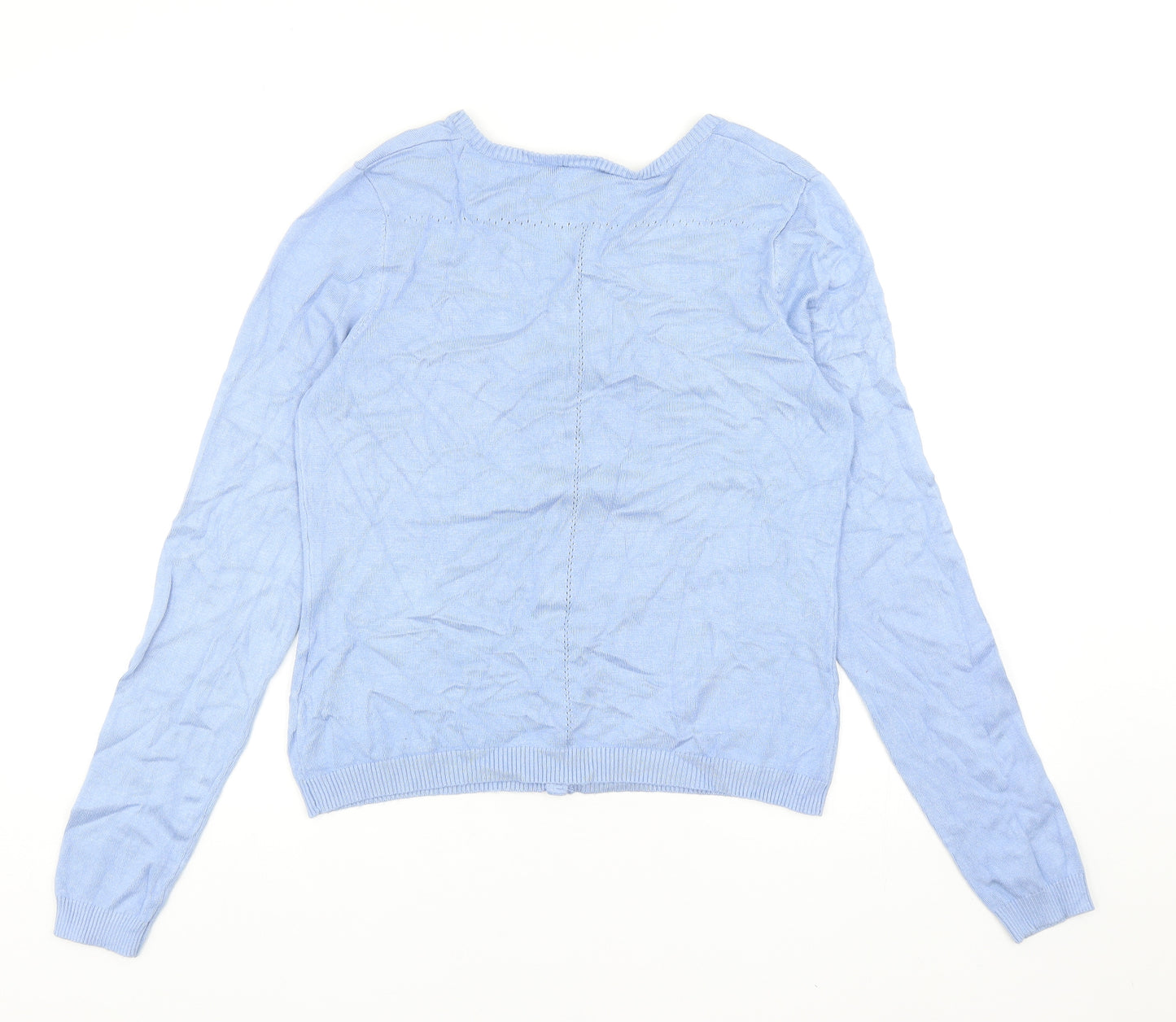 Minus Womens Blue Round Neck Viscose Cardigan Jumper Size M