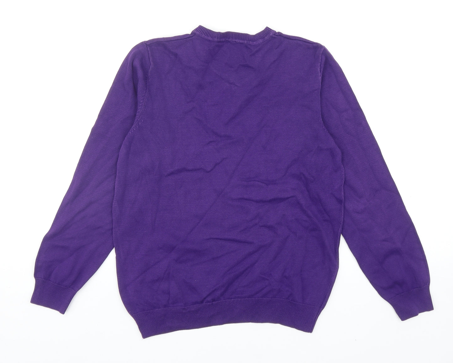 George Boys Purple V-Neck Cotton Pullover Jumper Size 11-12 Years Pullover