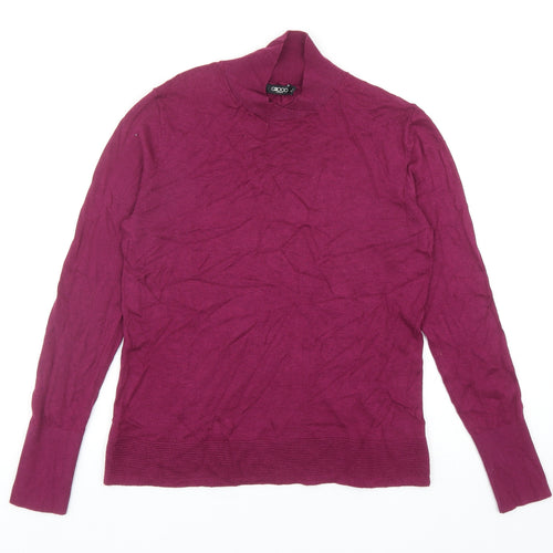 G2000 Womens Purple Mock Neck Acrylic Pullover Jumper Size 8