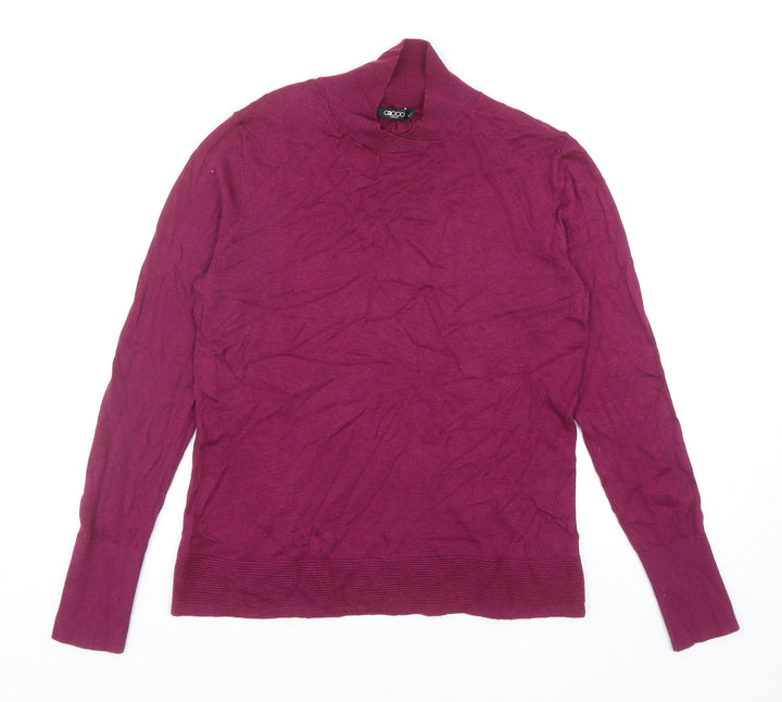 G2000 Womens Purple Mock Neck Acrylic Pullover Jumper Size 8