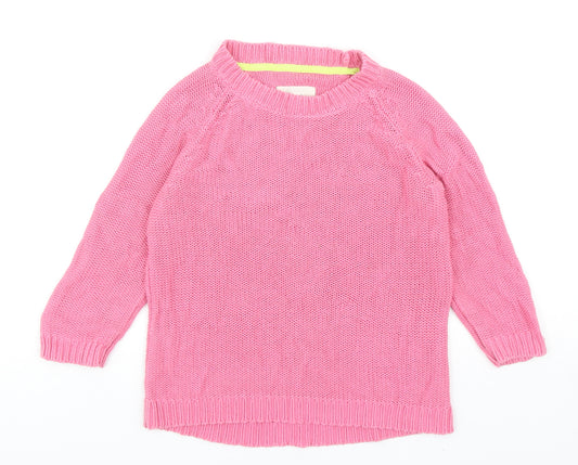 Johnnie B Girls Pink Scoop Neck Cotton Pullover Jumper Size 11-12 Years Pullover