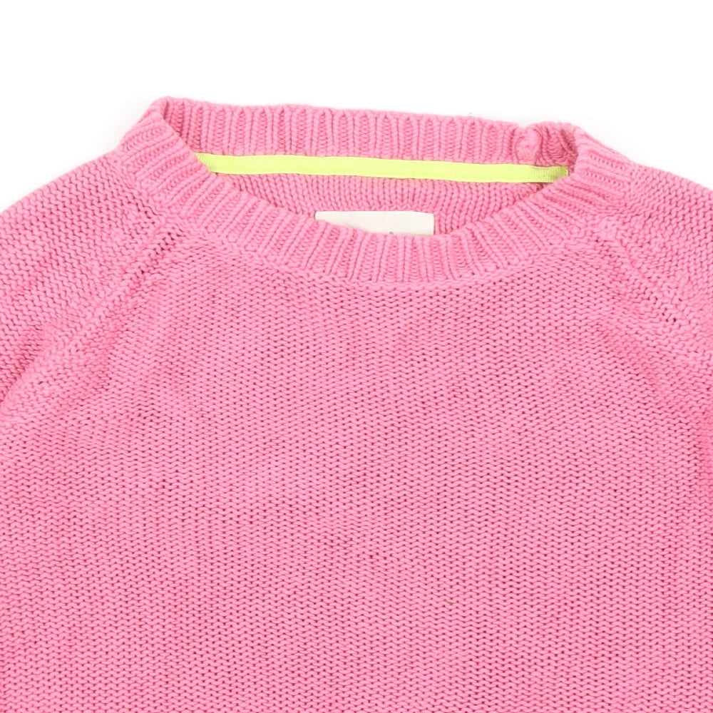 Johnnie B Girls Pink Scoop Neck Cotton Pullover Jumper Size 11-12 Years Pullover