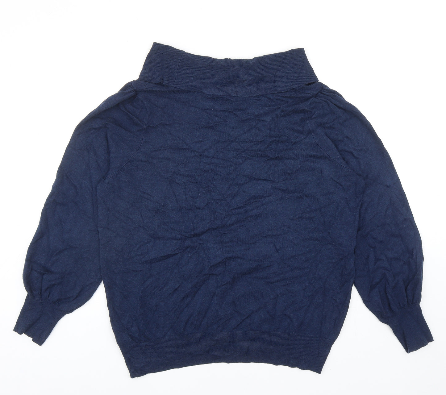 Marks and Spencer Womens Blue Roll Neck Viscose Pullover Jumper Size 20