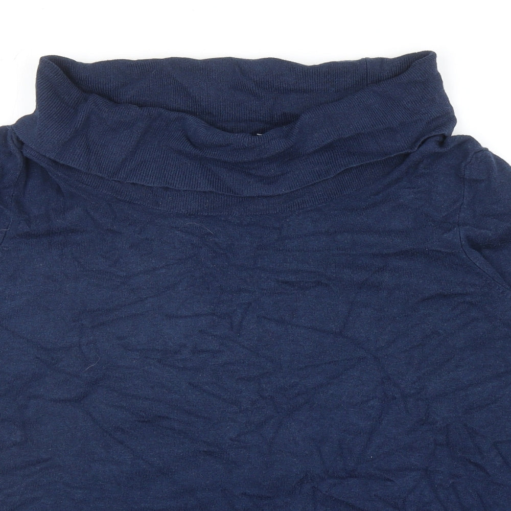 Marks and Spencer Womens Blue Roll Neck Viscose Pullover Jumper Size 20