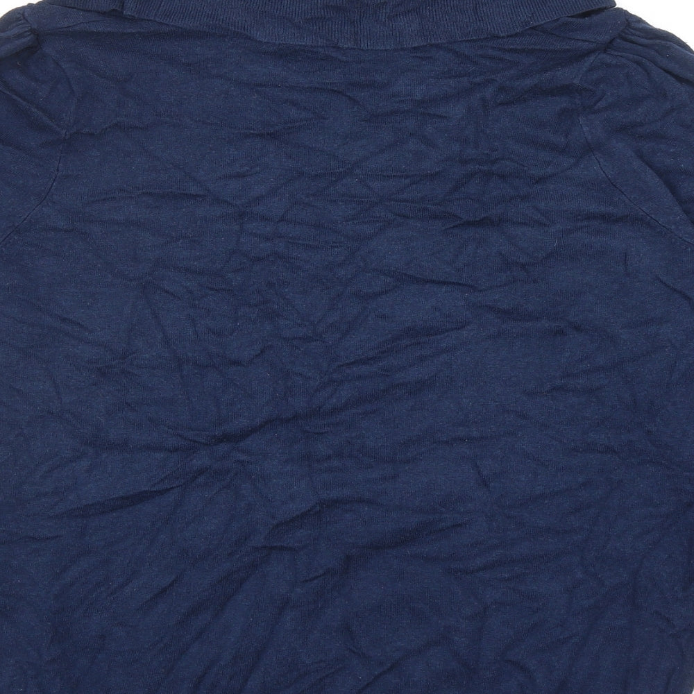 Marks and Spencer Womens Blue Roll Neck Viscose Pullover Jumper Size 20