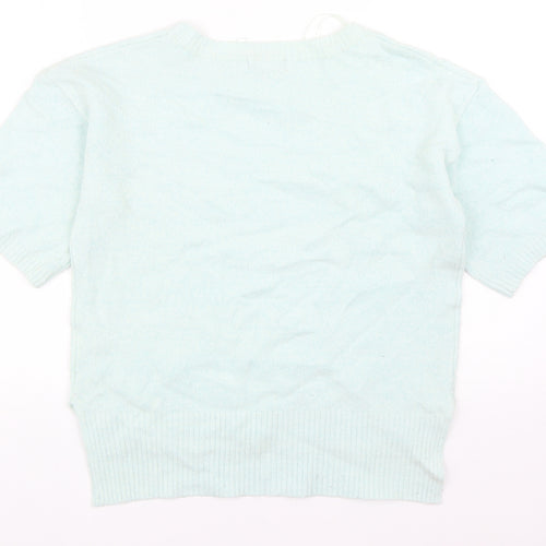 New Look Womens Green Round Neck Acrylic Pullover Jumper Size 8