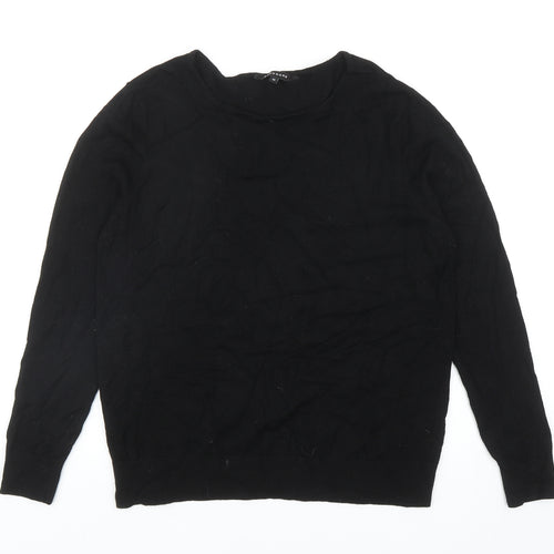 Peacocks Womens Black Round Neck Viscose Pullover Jumper Size 12