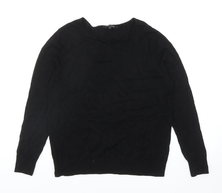 Peacocks Womens Black Round Neck Viscose Pullover Jumper Size 12