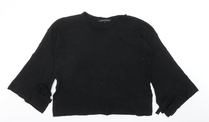 French Connection Womens Black Round Neck Acrylic Pullover Jumper Size S