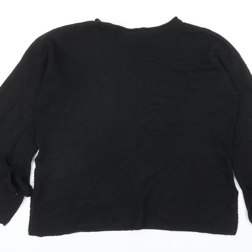 French Connection Womens Black Round Neck Acrylic Pullover Jumper Size S