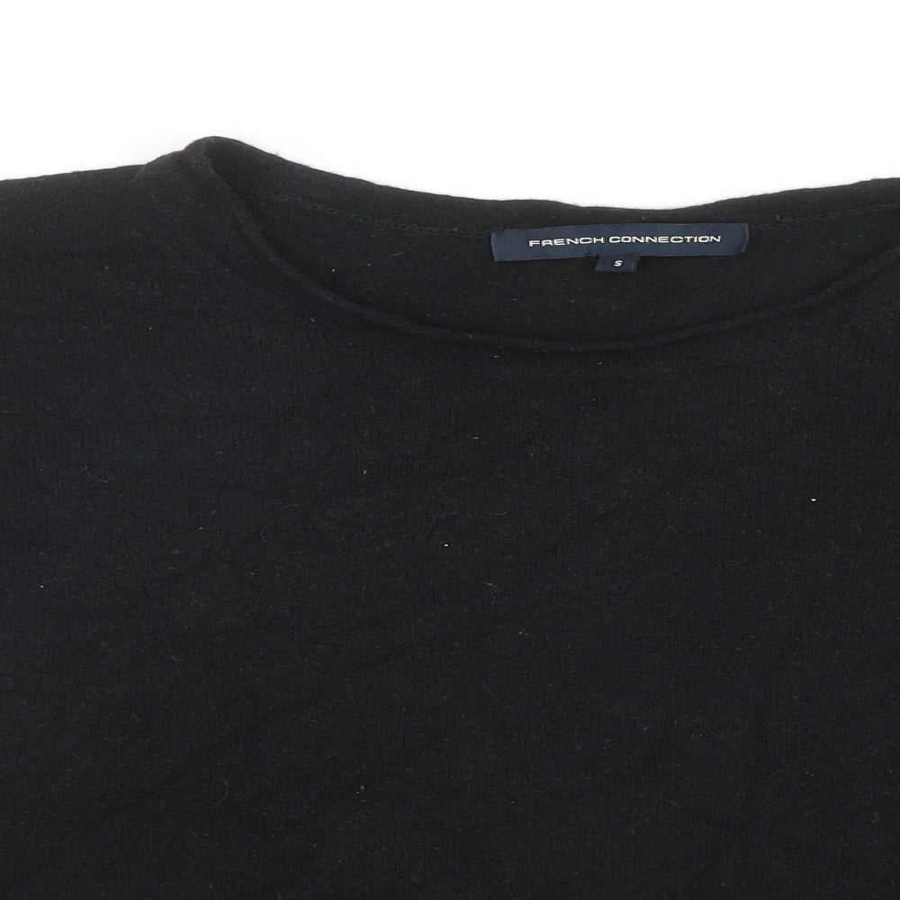 French Connection Womens Black Round Neck Acrylic Pullover Jumper Size S