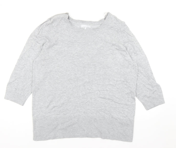 Red Herring Womens Grey Scoop Neck Viscose Pullover Jumper Size 20