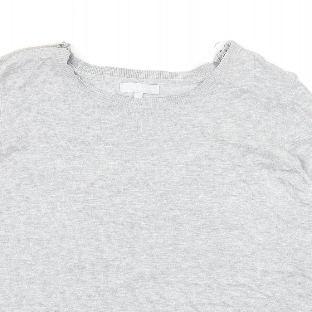 Red Herring Womens Grey Scoop Neck Viscose Pullover Jumper Size 20