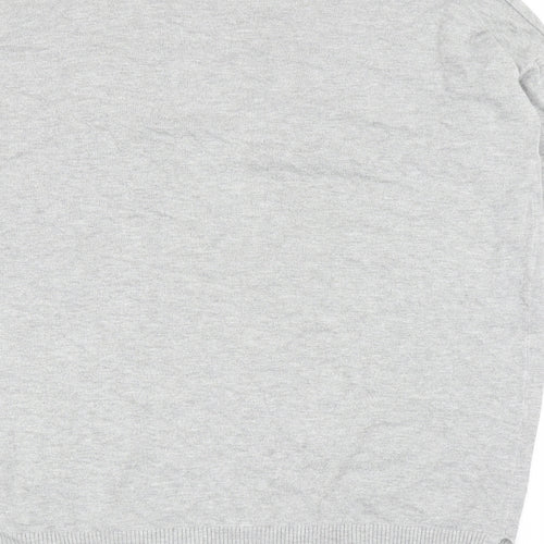 Primark Womens Grey V-Neck Cotton Cardigan Jumper Size 8