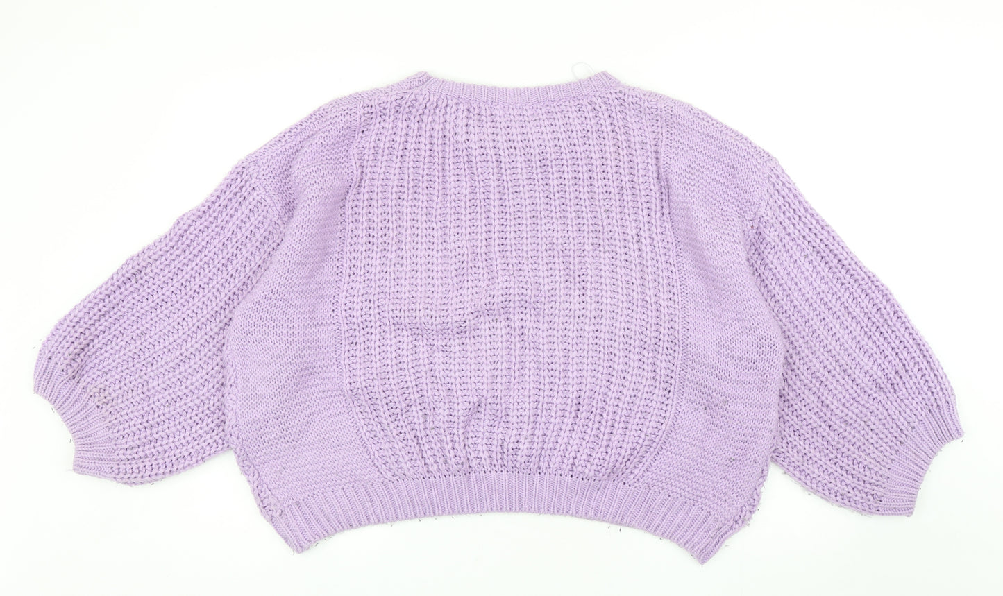 ValleyGirl Womens Purple Round Neck Acrylic Pullover Jumper Size XL