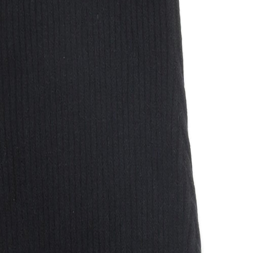 Cider Womens Black Acrylic Jumper Dress Size M V-Neck Pullover - Ribbed