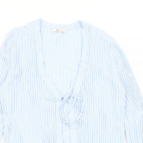 TU Womens Blue V-Neck Cotton Cardigan Jumper Size 12