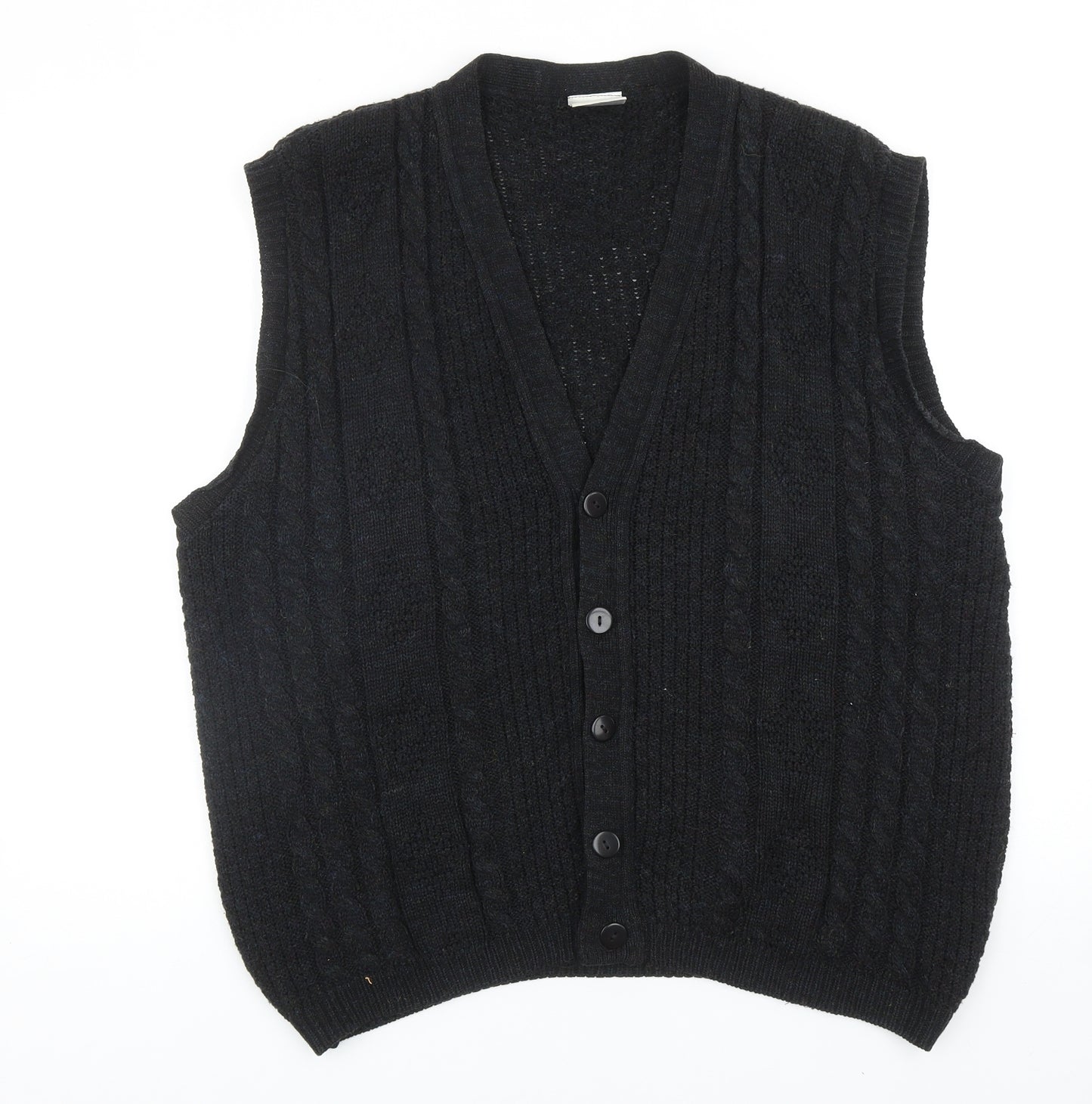 New Fast Mens Black V-Neck Acrylic Vest Jumper Size XL