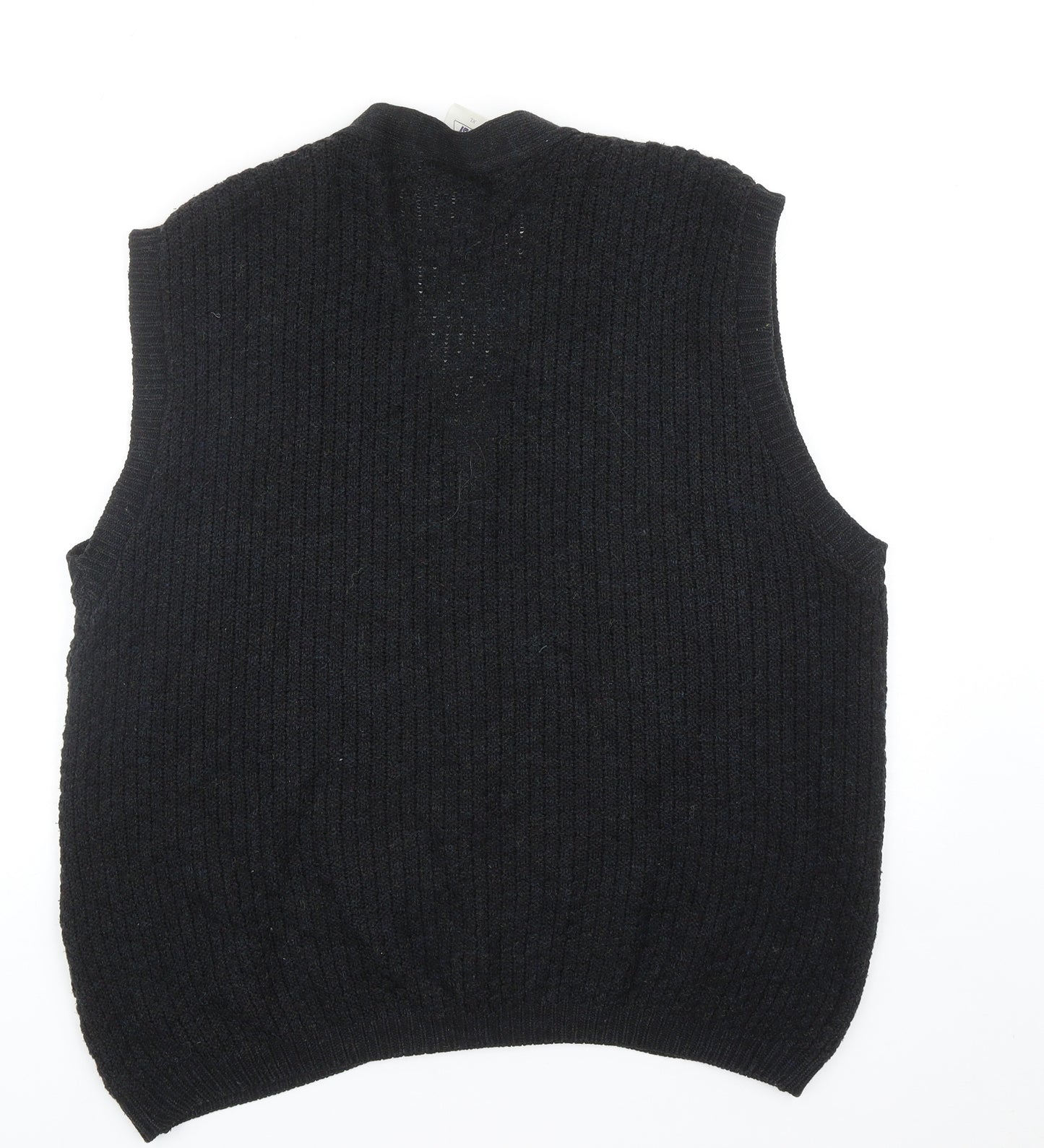 New Fast Mens Black V-Neck Acrylic Vest Jumper Size XL