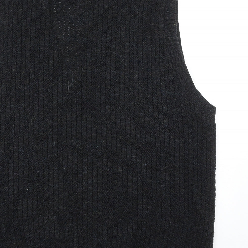 New Fast Mens Black V-Neck Acrylic Vest Jumper Size XL