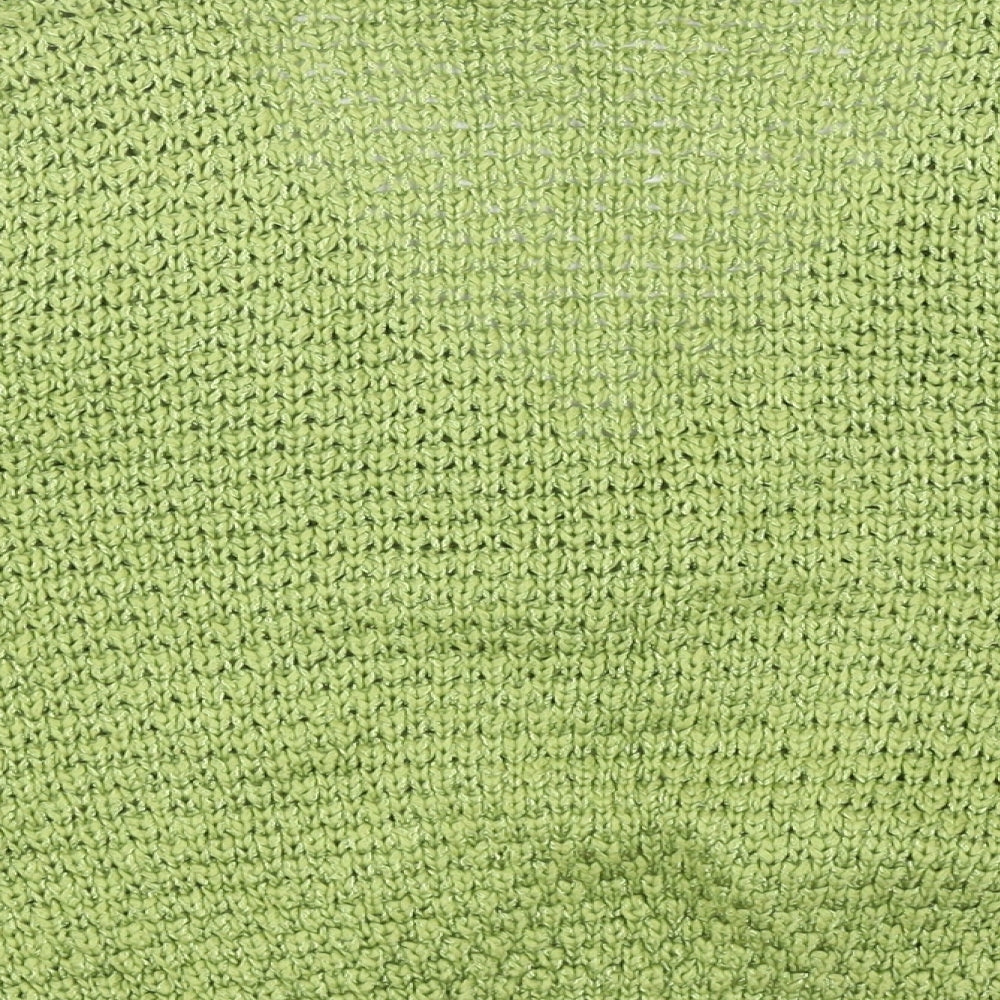 M&Co Womens Green V-Neck Acrylic Shrug Jumper Size L