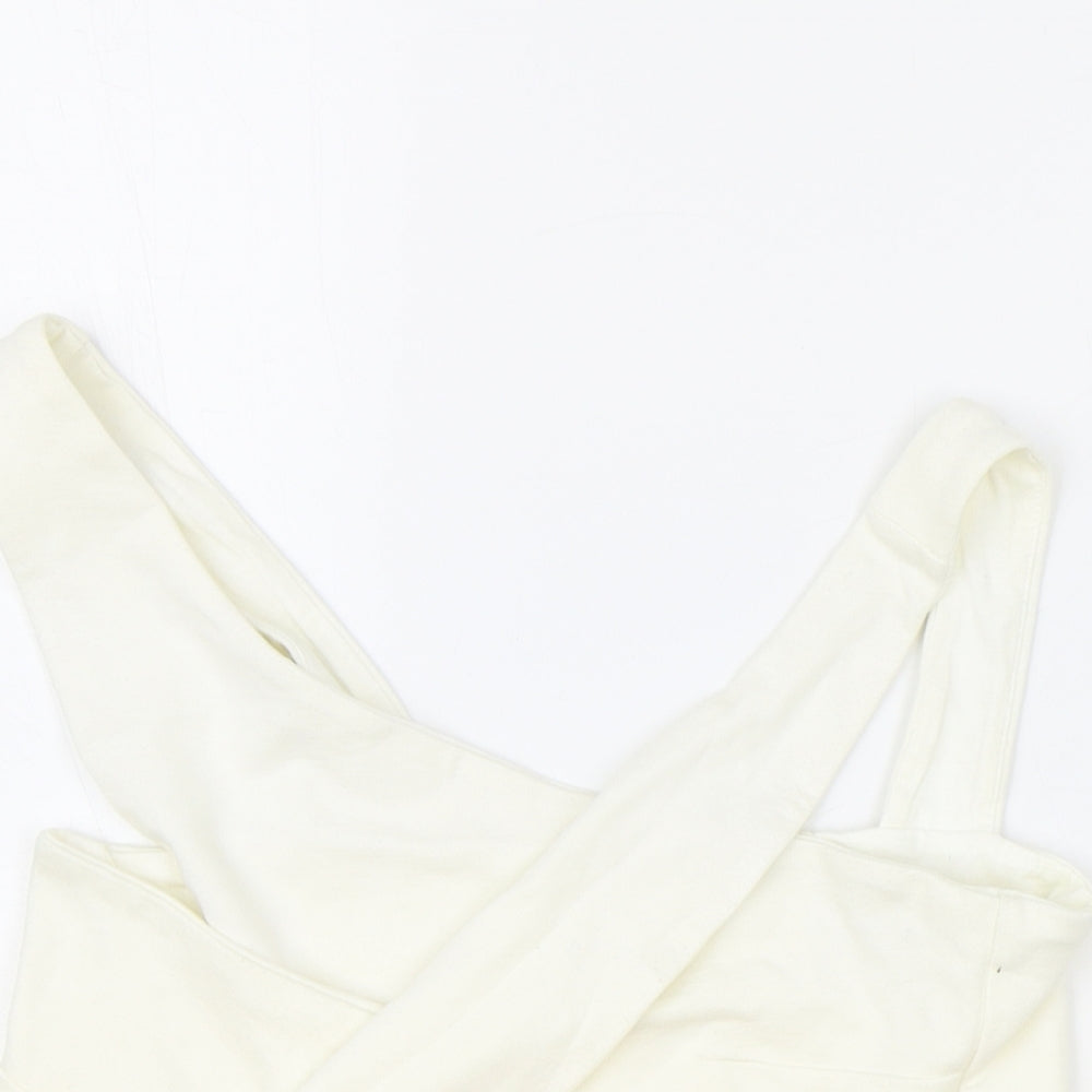 ASOS Womens Ivory Polyester Cropped Blouse Size 10 V-Neck