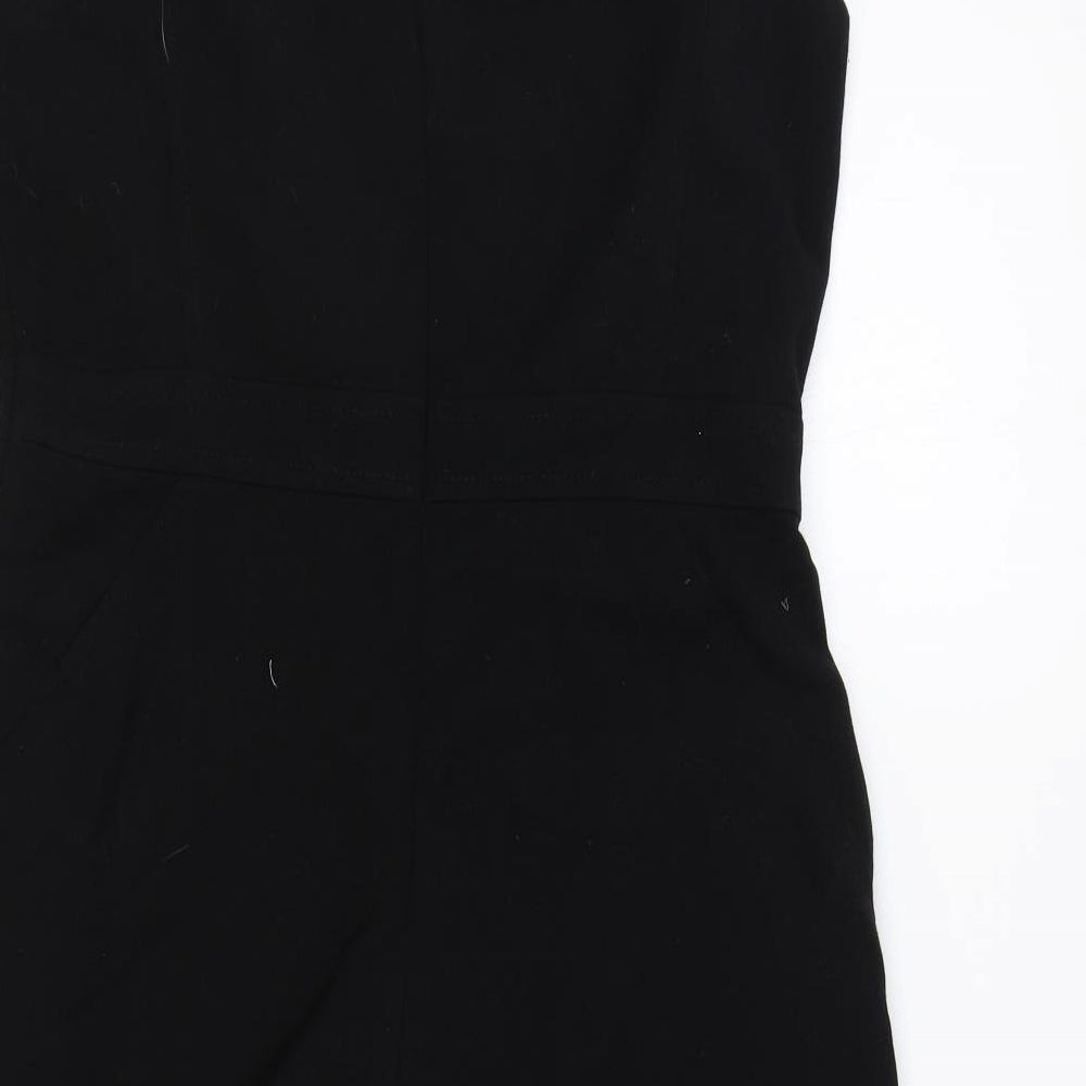 Marks and Spencer Womens Black Polyester Jumpsuit One-Piece Size 14 Zip