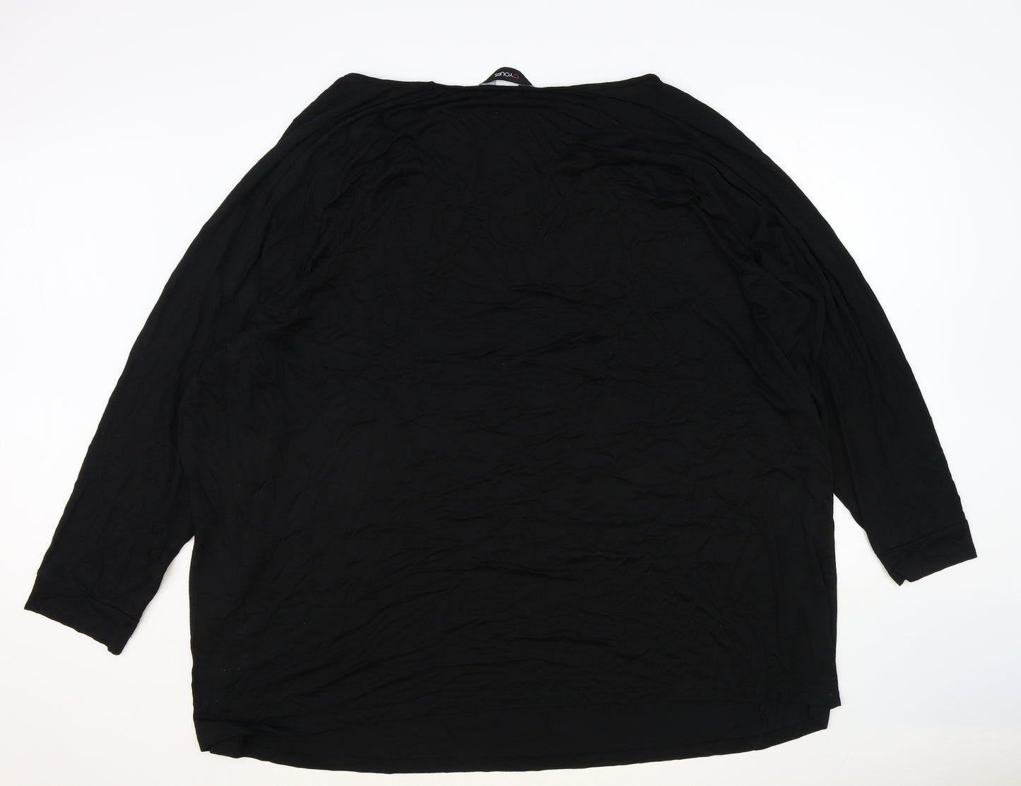 Yours Womens Black Polyester Basic T-Shirt Size 30 Round Neck - Star