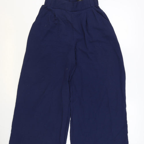 H&M Womens Blue Polyester Trousers Size 6 Regular