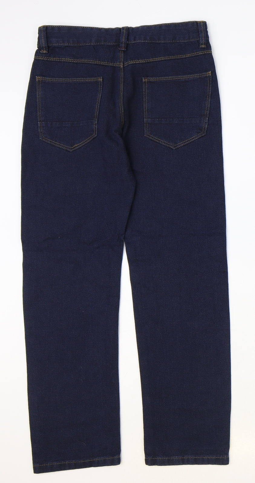 George Boys Blue Cotton Chino Trousers Size 10-11 Years Regular Zip