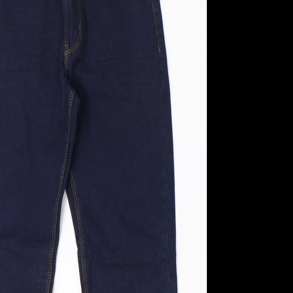 George Boys Blue Cotton Chino Trousers Size 10-11 Years Regular Zip