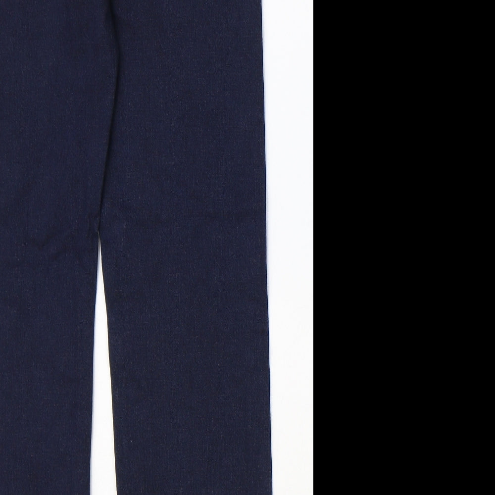 George Boys Blue Cotton Chino Trousers Size 10-11 Years Regular Zip