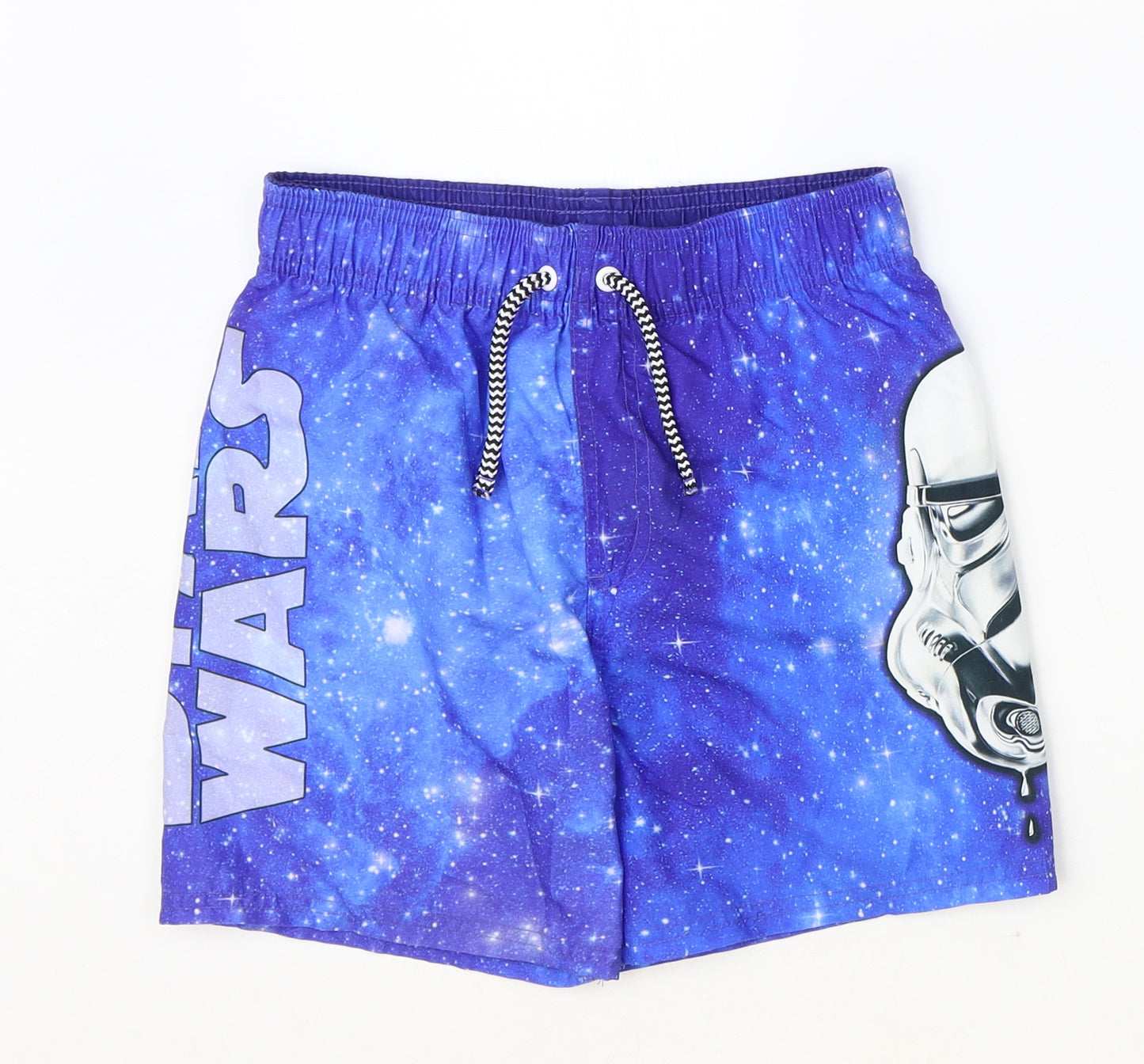 George Boys Blue Polyester Bermuda Shorts Size 7-8 Years Regular Tie - Star wars Swim Shorts