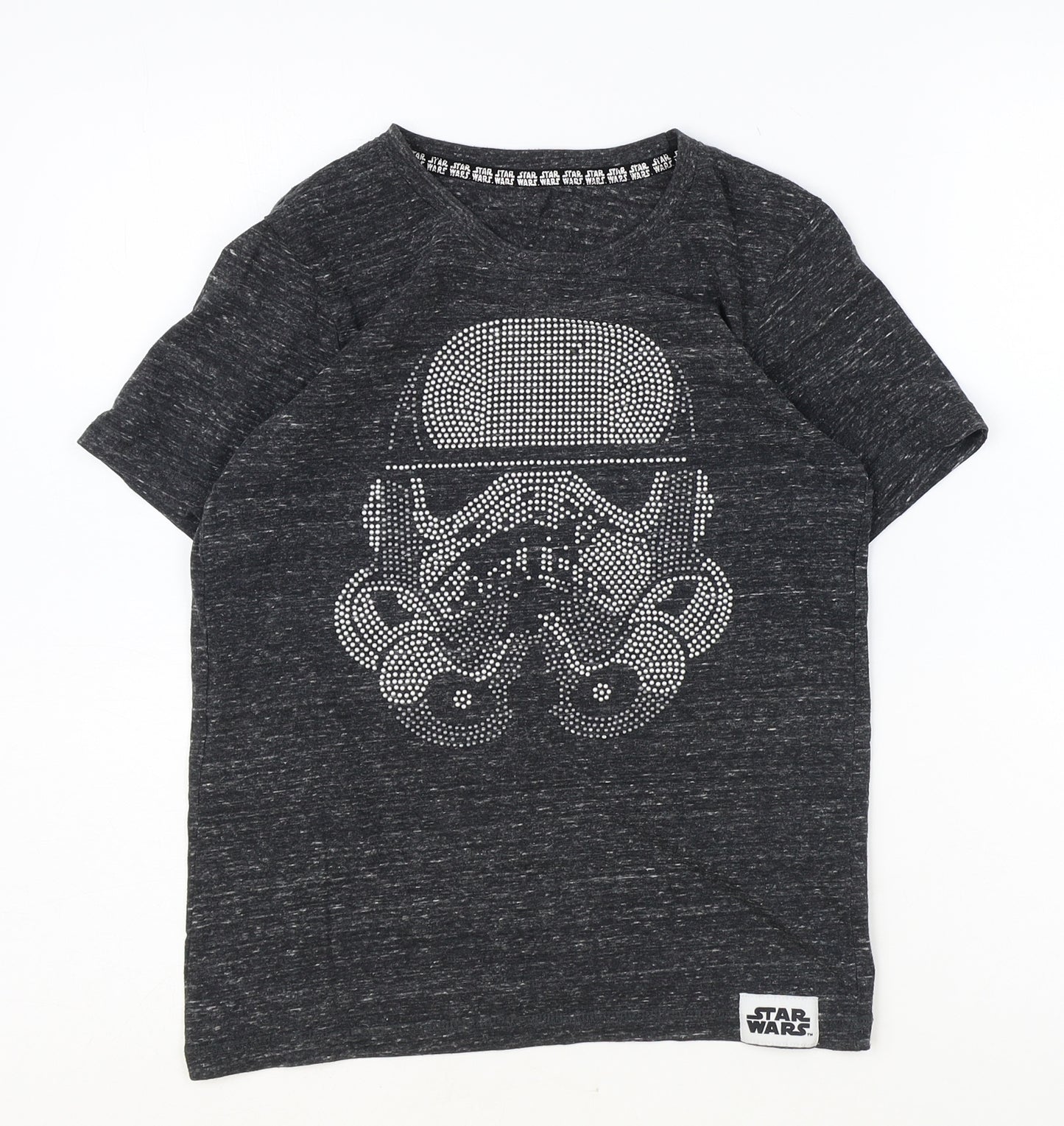 Nutmeg Boys Grey Polyester Basic T-Shirt Size 11-12 Years Round Neck Pullover - Star Wars