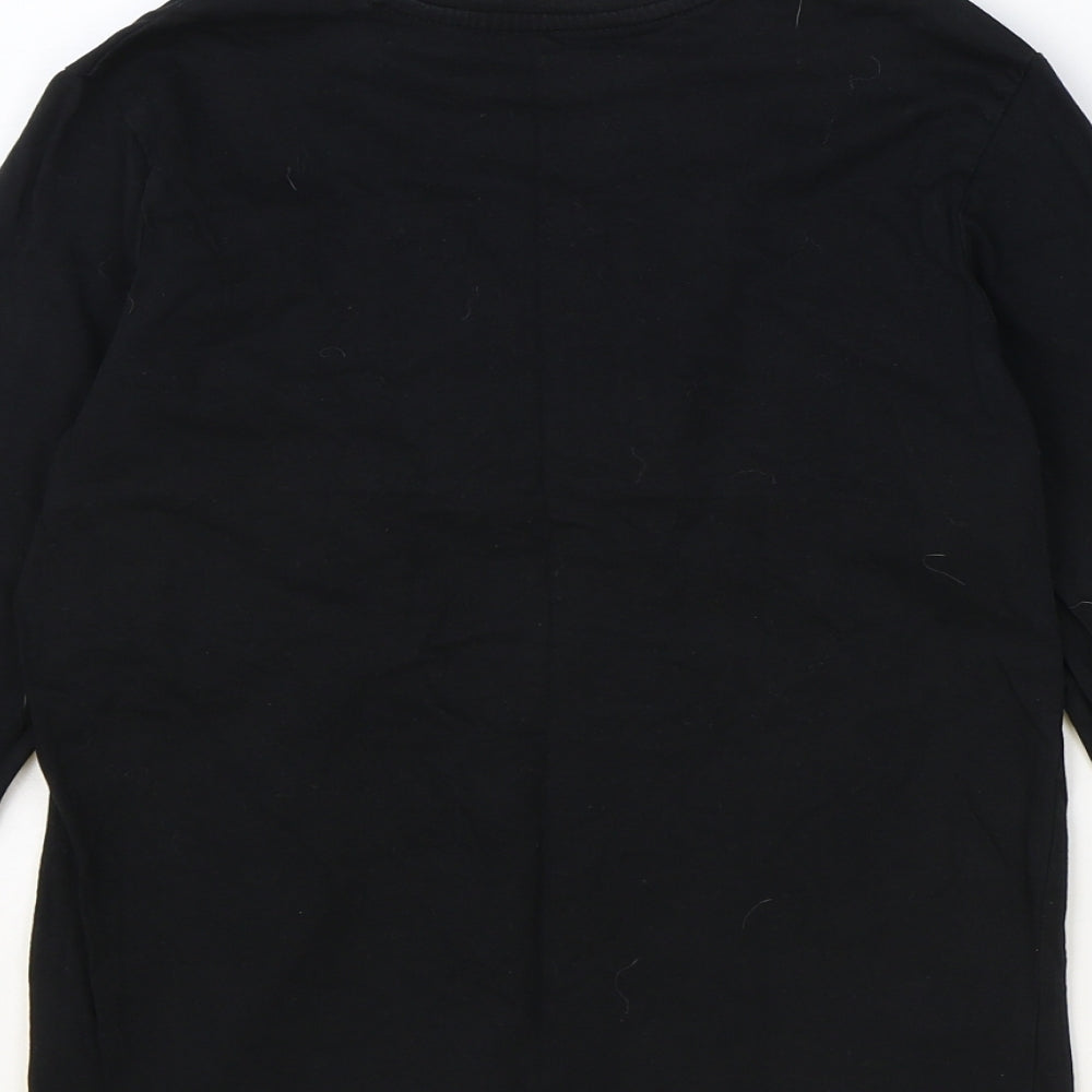 George Boys Black 100% Cotton Basic T-Shirt Size 10-11 Years Round Neck Pullover - Pudsey bear