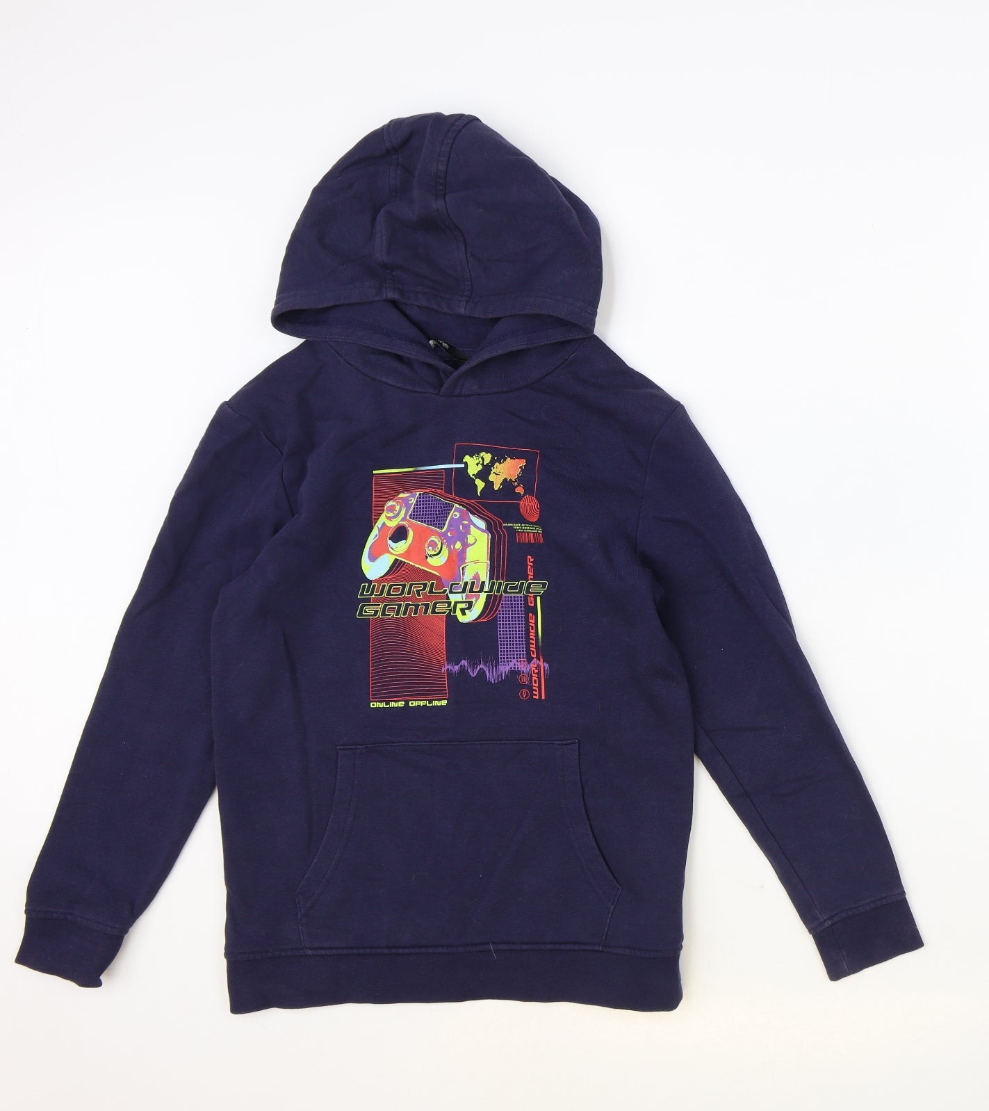 George Boys Blue Cotton Pullover Hoodie Size 10-11 Years Pullover
