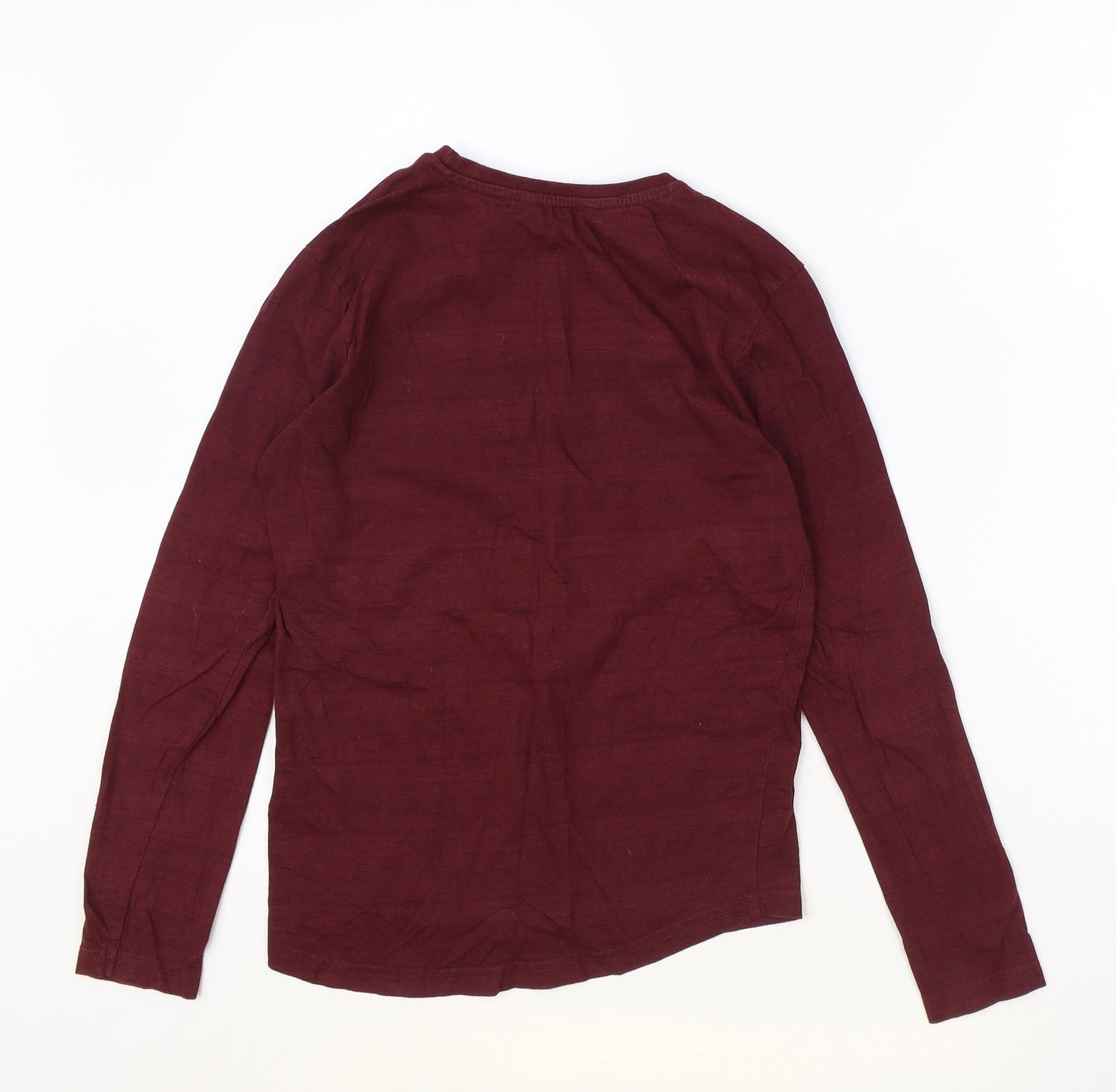 George Boys Red 100% Cotton Basic T-Shirt Size 10-11 Years Round Neck Pullover