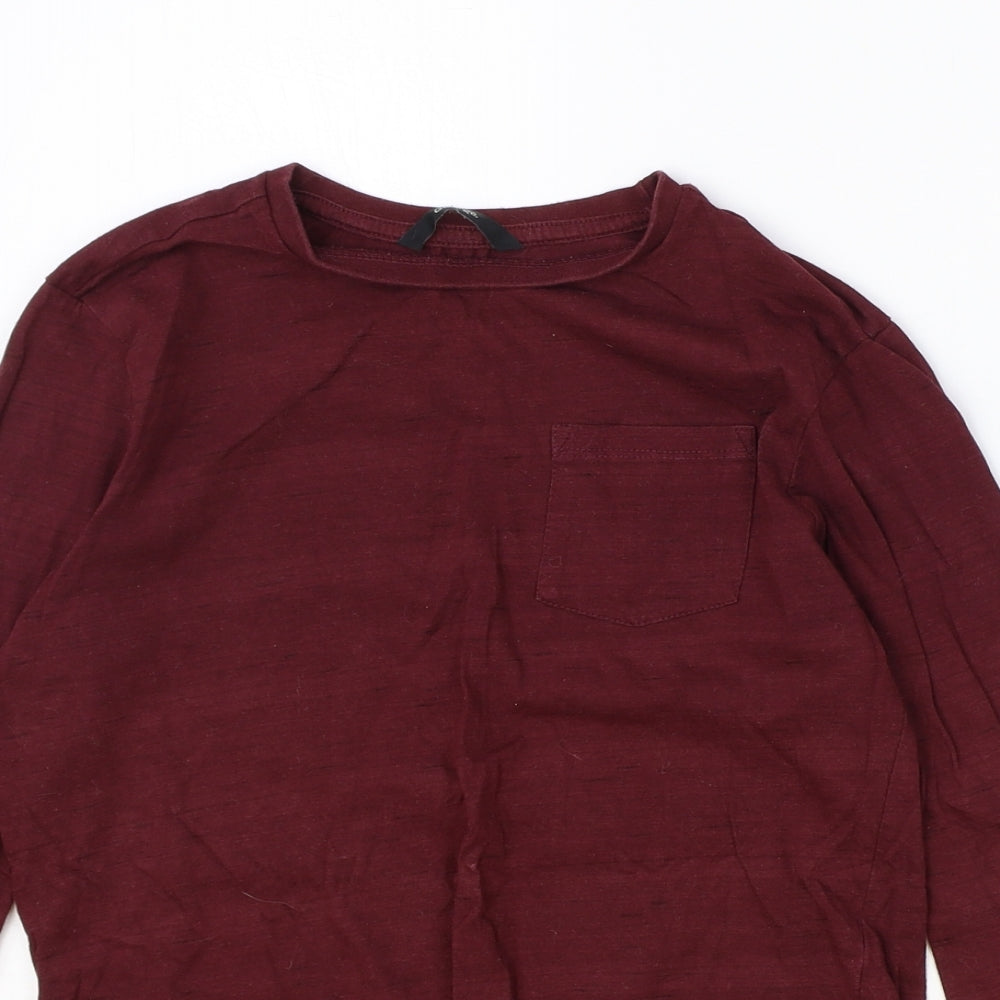 George Boys Red 100% Cotton Basic T-Shirt Size 10-11 Years Round Neck Pullover