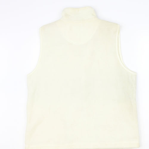 Neutral Territory Womens Beige Geometric Gilet Waistcoat Size S Zip