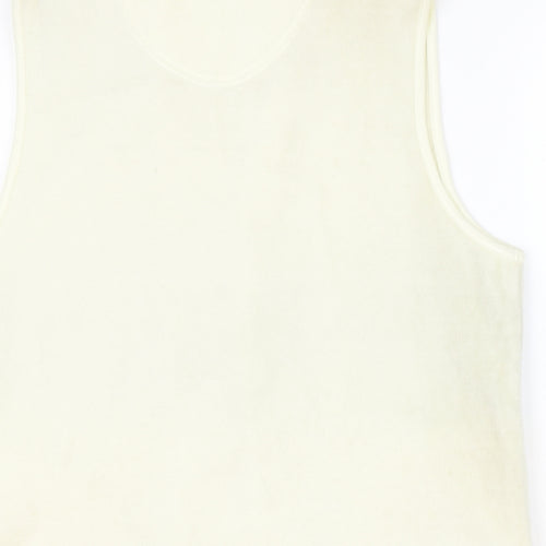Neutral Territory Womens Beige Geometric Gilet Waistcoat Size S Zip