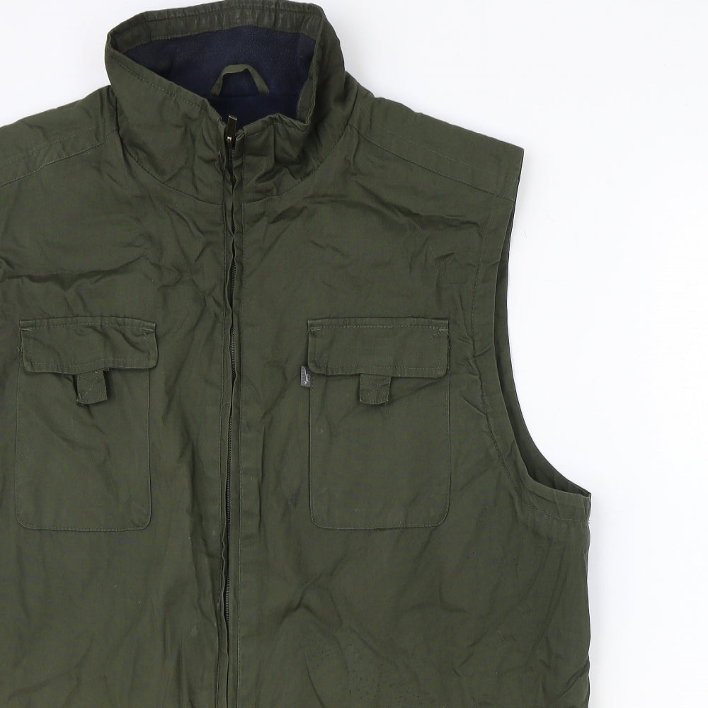 Wolsley Mens Green Gilet Waistcoat Size XL Zip