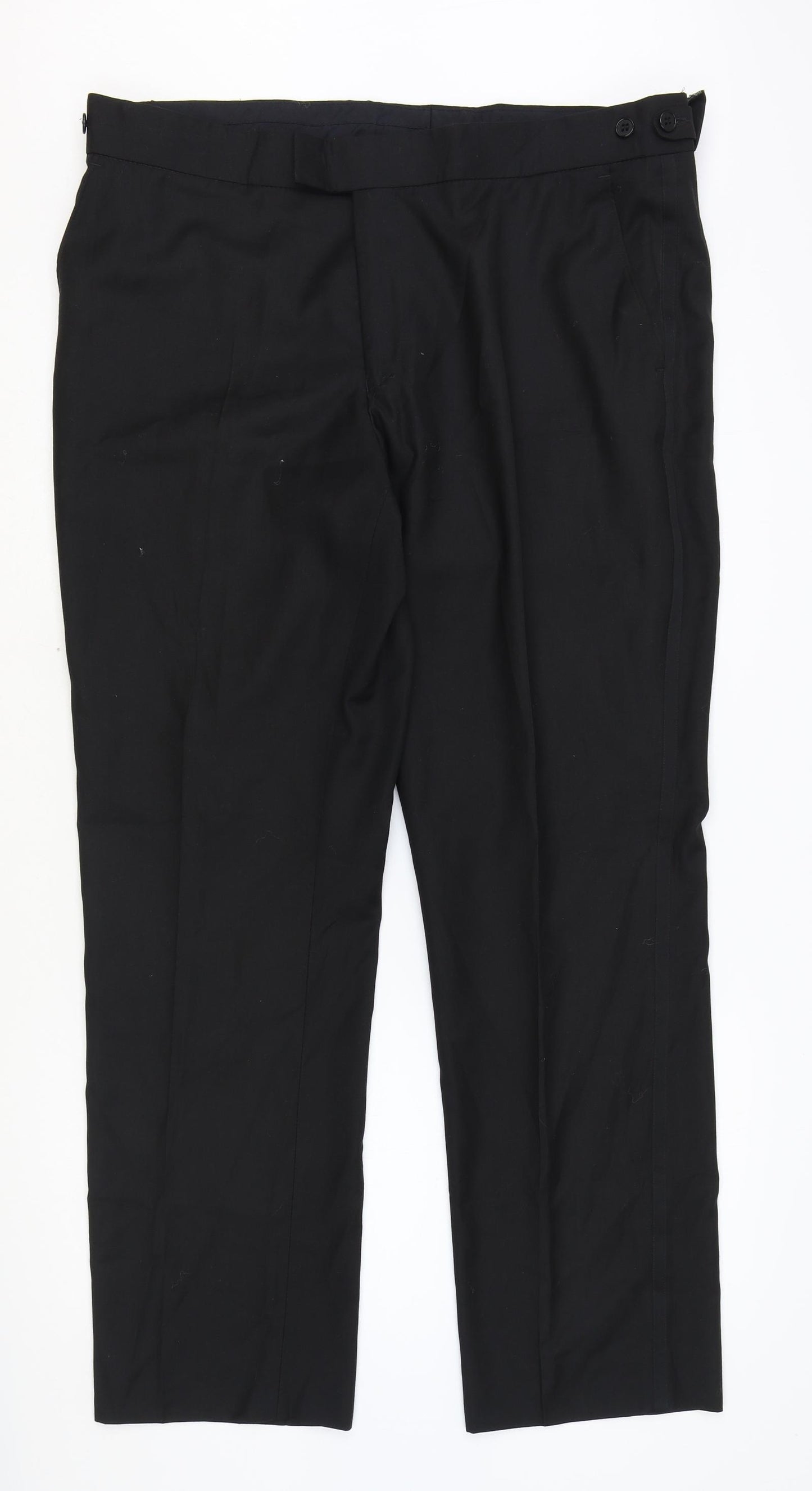Burton Mens Black Polyester Dress Pants Trousers Size 38 in Regular Zip