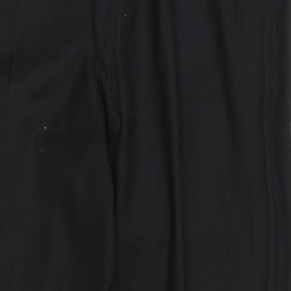Burton Mens Black Polyester Dress Pants Trousers Size 38 in Regular Zip