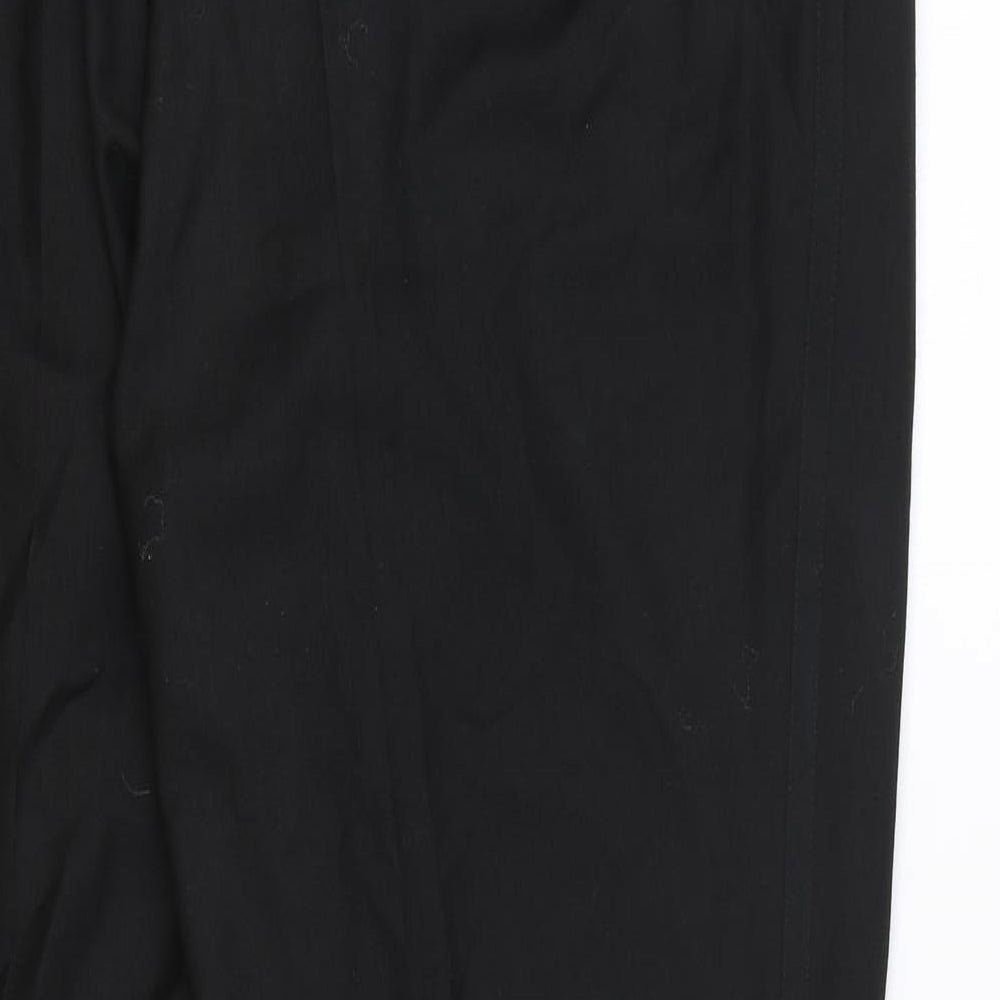 Burton Mens Black Polyester Dress Pants Trousers Size 38 in Regular Zip