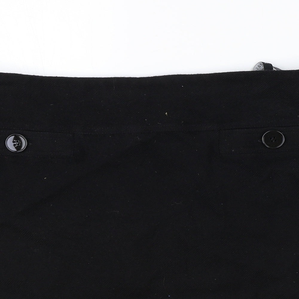 Hobbs Womens Black Wool Mini Skirt Size 16 Zip