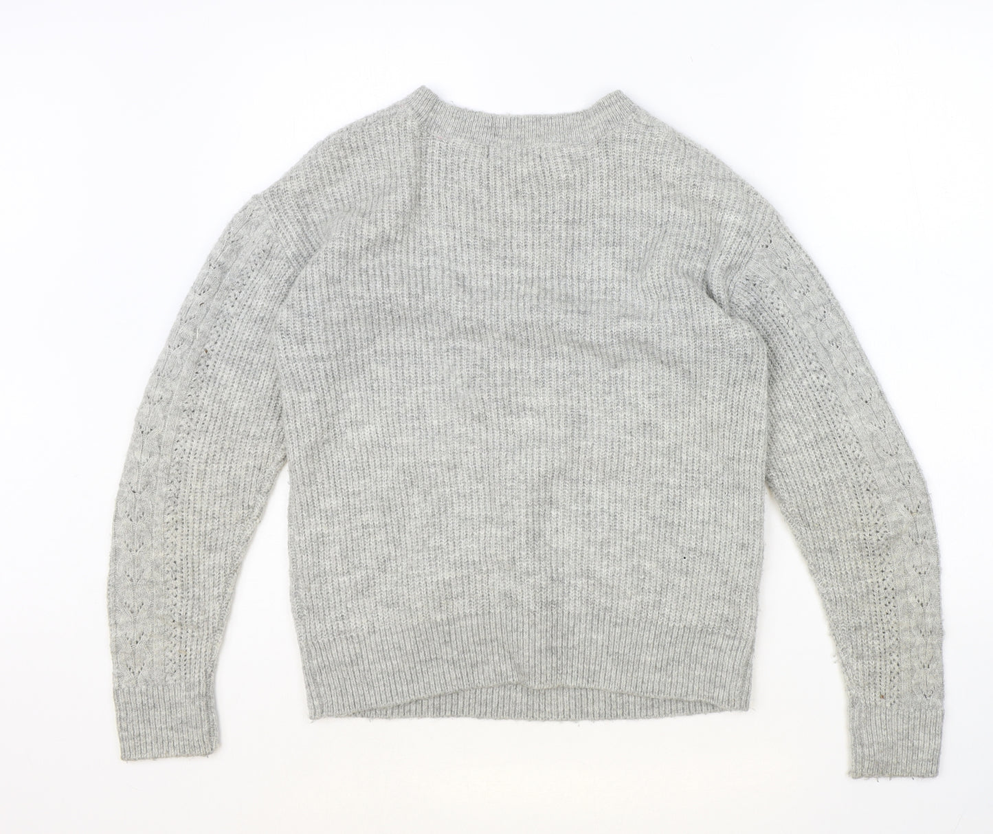 F&F Womens Grey Round Neck Polyester Pullover Jumper Size 6