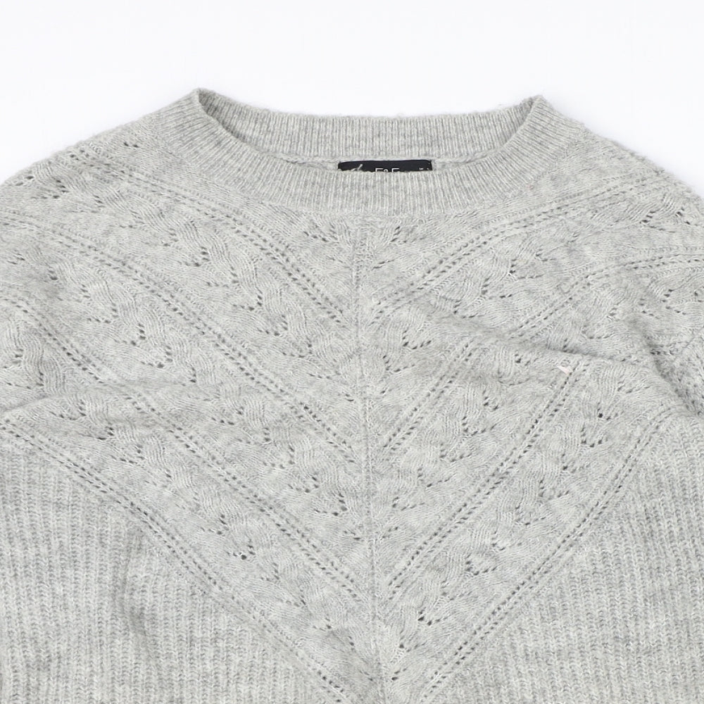 F&F Womens Grey Round Neck Polyester Pullover Jumper Size 6