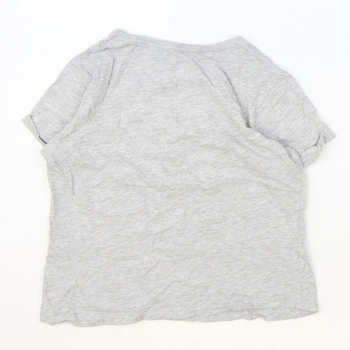 Primark Girls Grey Cotton Basic T-Shirt Size 9-10 Years Round Neck Pullover - Dolphin